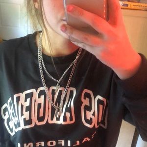 lock and chain duo necklace